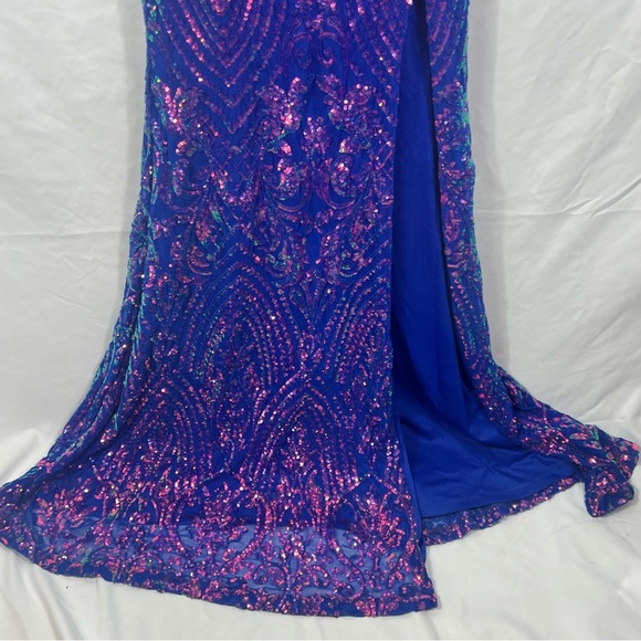 Windsor Blue and Pink Sequin Gown - Picture 4 of 9